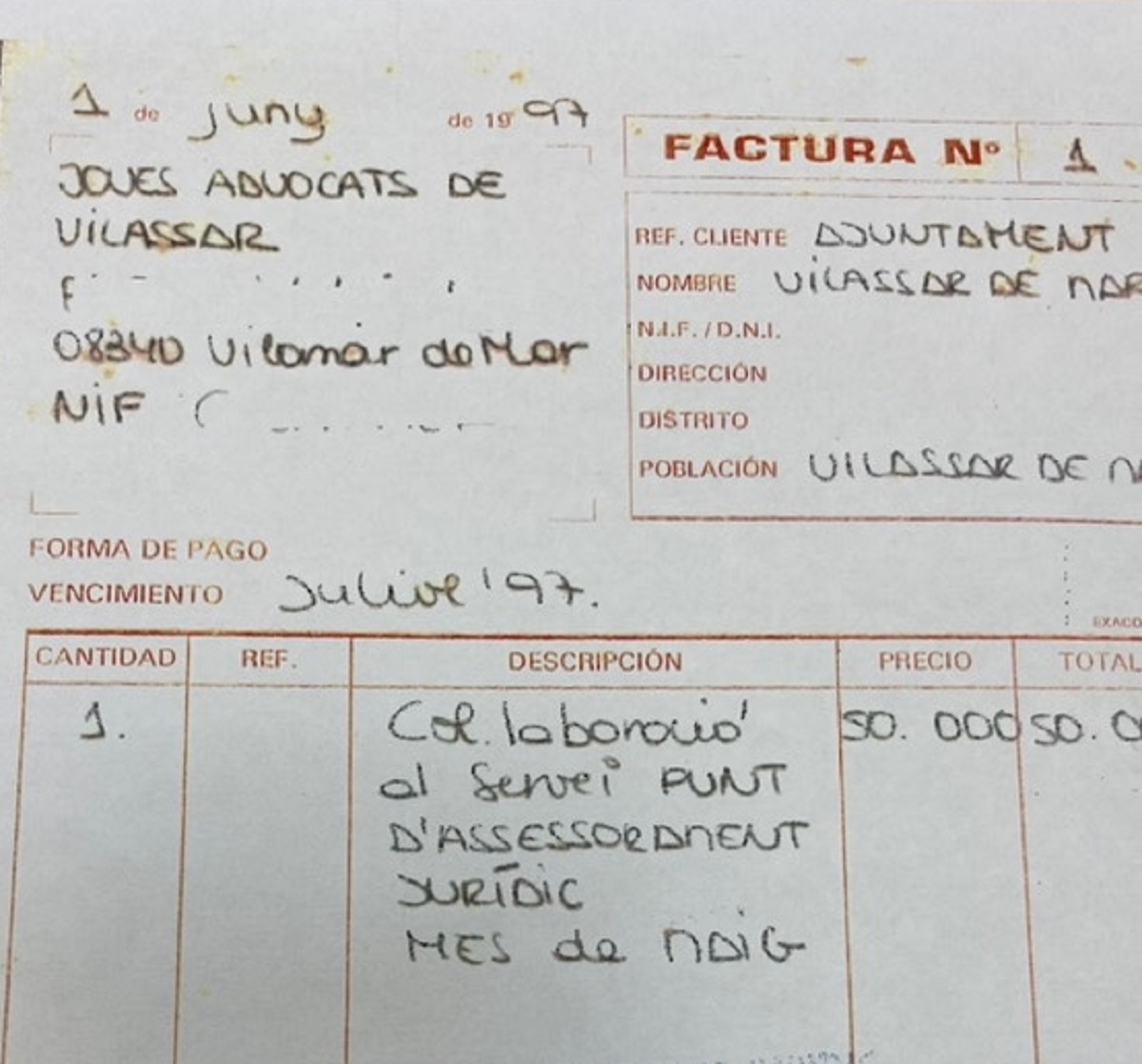 Factura 25 anys
